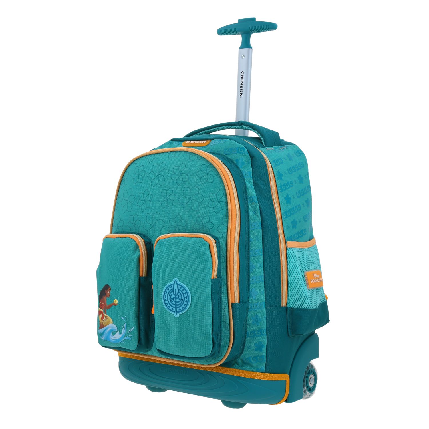 Mochila con Ruedas Princesas by Chenson Turquesa con Luz LED para Niña 2