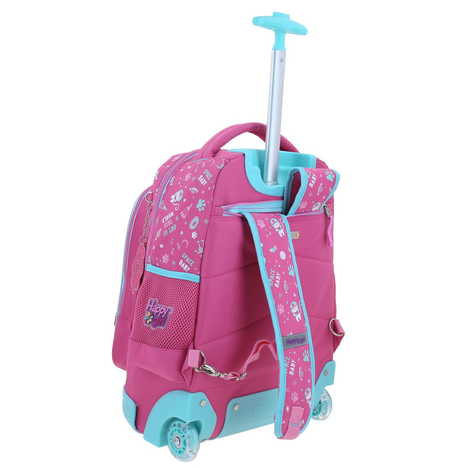 Mochila con Ruedas Rosa Happy Girl by Chenson para Niña 3