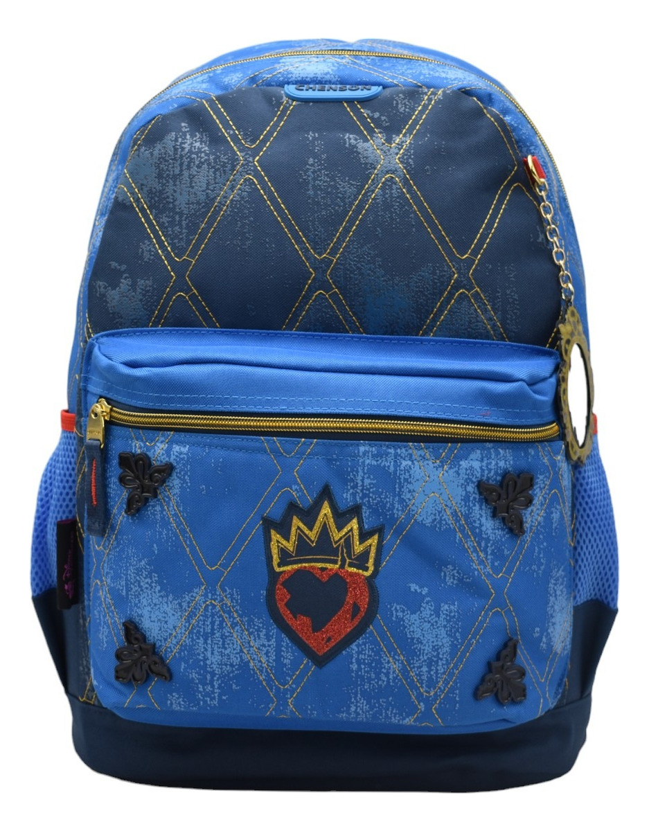 Mochila Descendientes Corazon Con Corona Bordado Azul Primaria Ds66108 Chenson