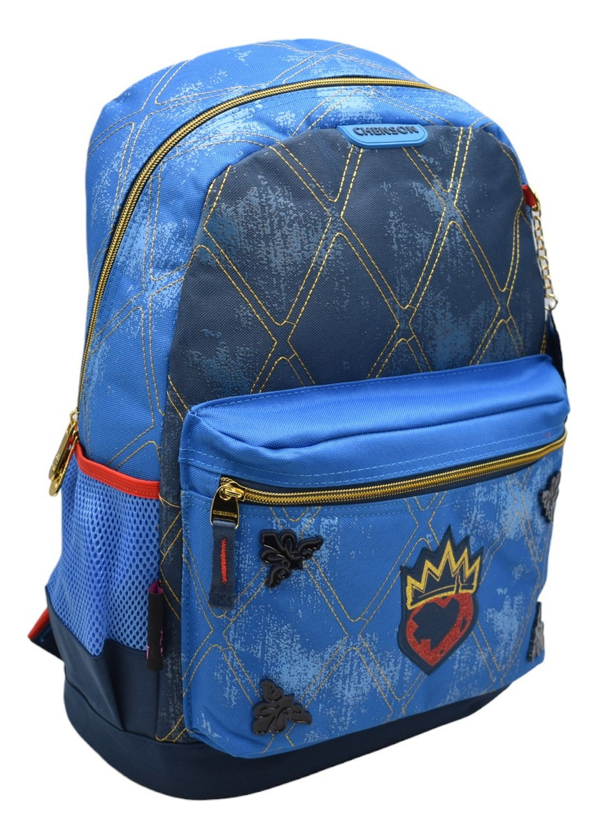 Mochila Descendientes Corazon Con Corona Bordado Azul Primaria Ds66108 Chenson 2