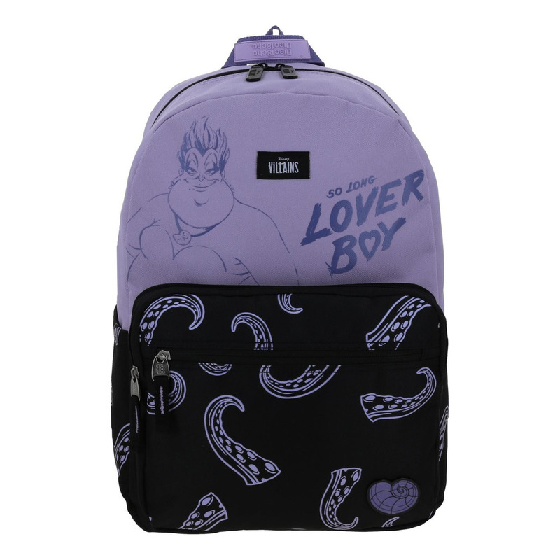 Mochila Disney Villains Ursula So Long Lover Boy Primaria Vi66423-v Diec18cho Color Violeta/negro Diseño De La Tela Estampado