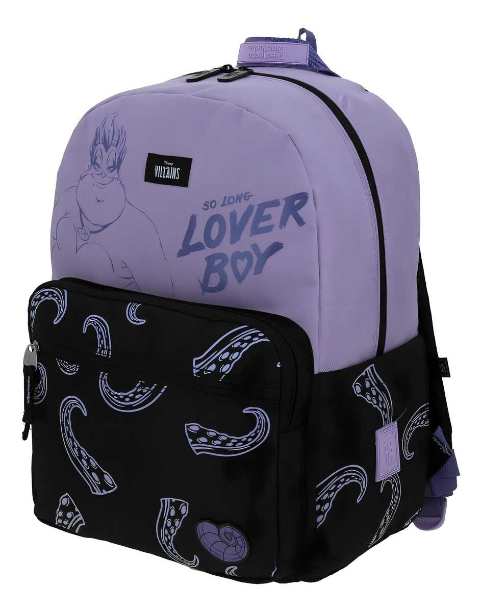 Mochila Disney Villains Ursula So Long Lover Boy Primaria Vi66423-v Diec18cho Color Violeta/negro Diseño De La Tela Estampado 2