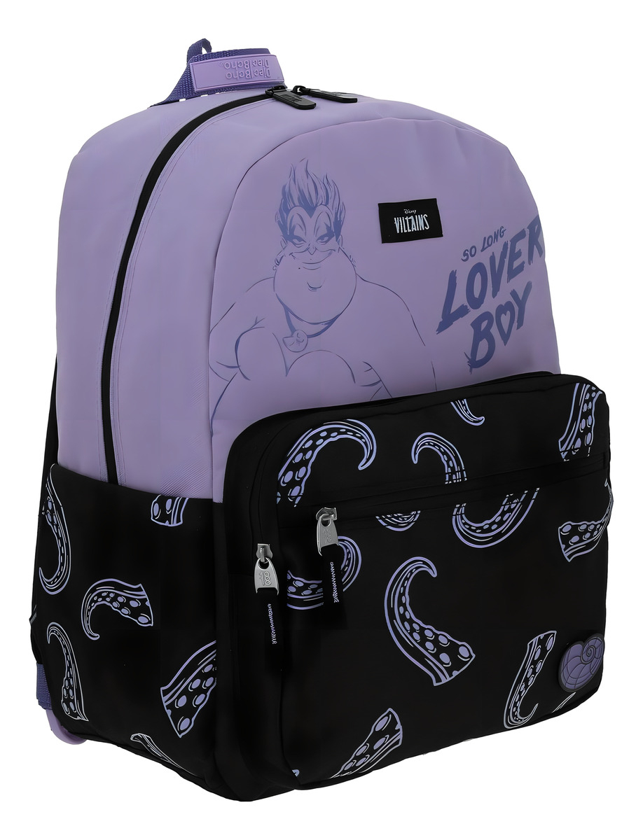 Mochila Disney Villains Ursula So Long Lover Boy Primaria Vi66423-v Diec18cho Color Violeta/negro Diseño De La Tela Estampado 3