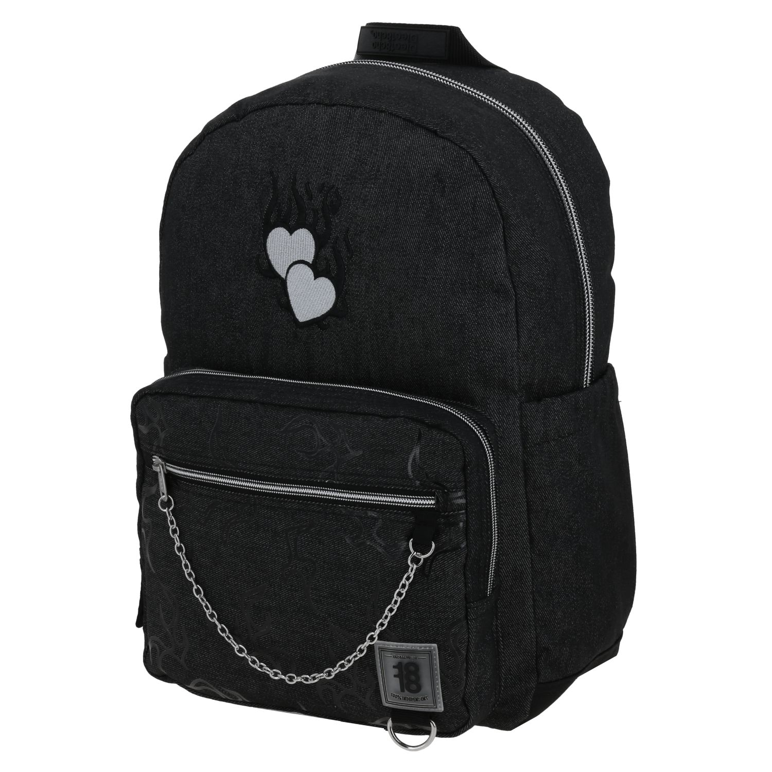 Mochila escolar 1818 by Chenson negra con doble bolsillo frontal y amplia capacidad 2