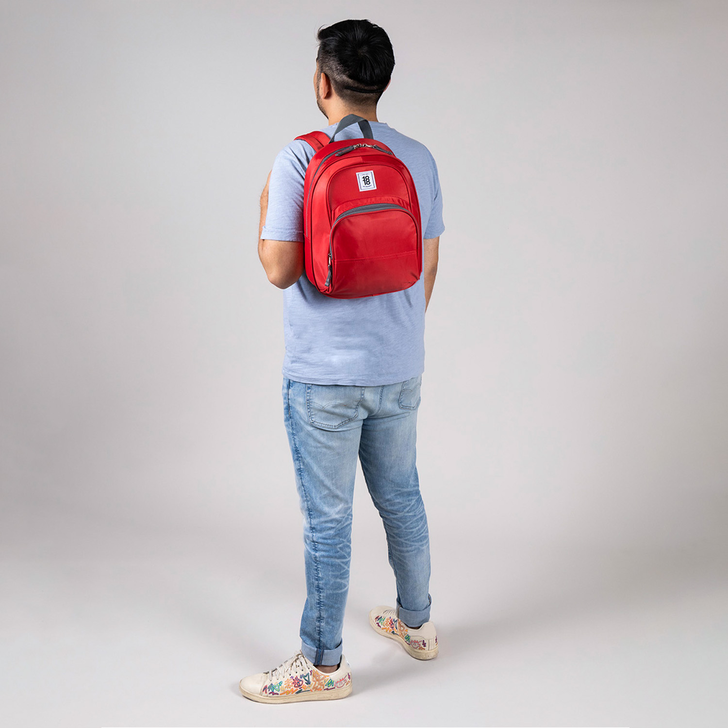 Mochila escolar 1818 by Chenson roja para jóvenes con amplio compartimento - vista 2