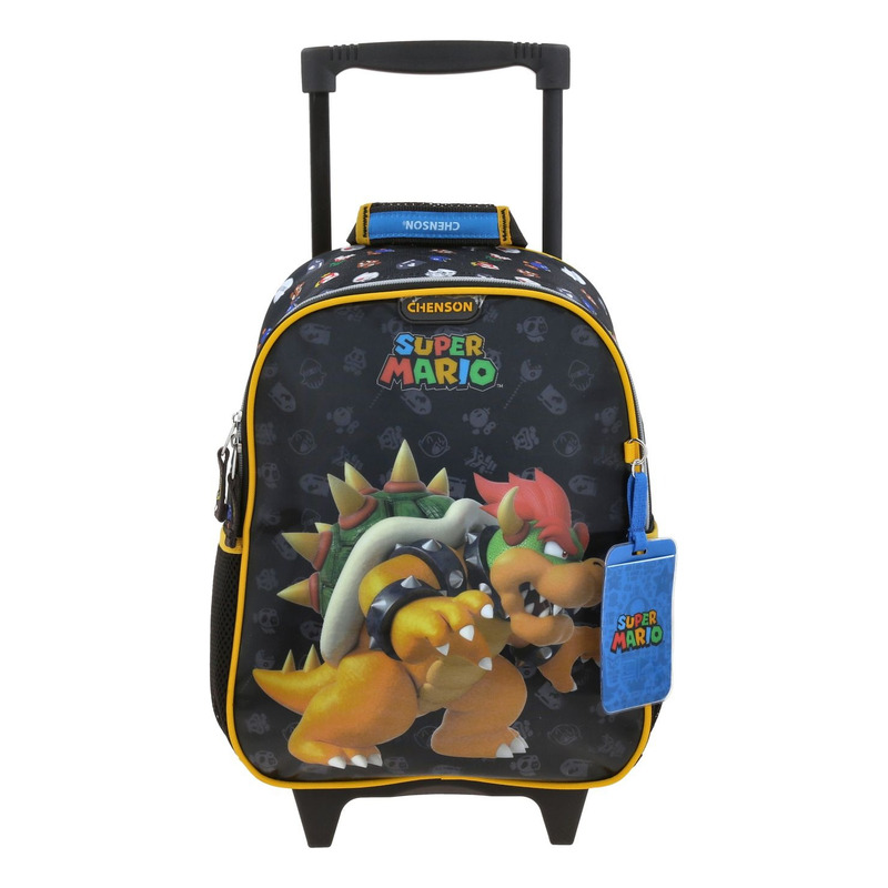 Mochila Escolar A Ruedas Chenson Super Mario Mb70714-3 Woat Bowser Color Negro