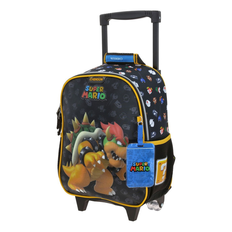 Mochila Escolar A Ruedas Chenson Super Mario Mb70714-3 Woat Bowser Color Negro 2