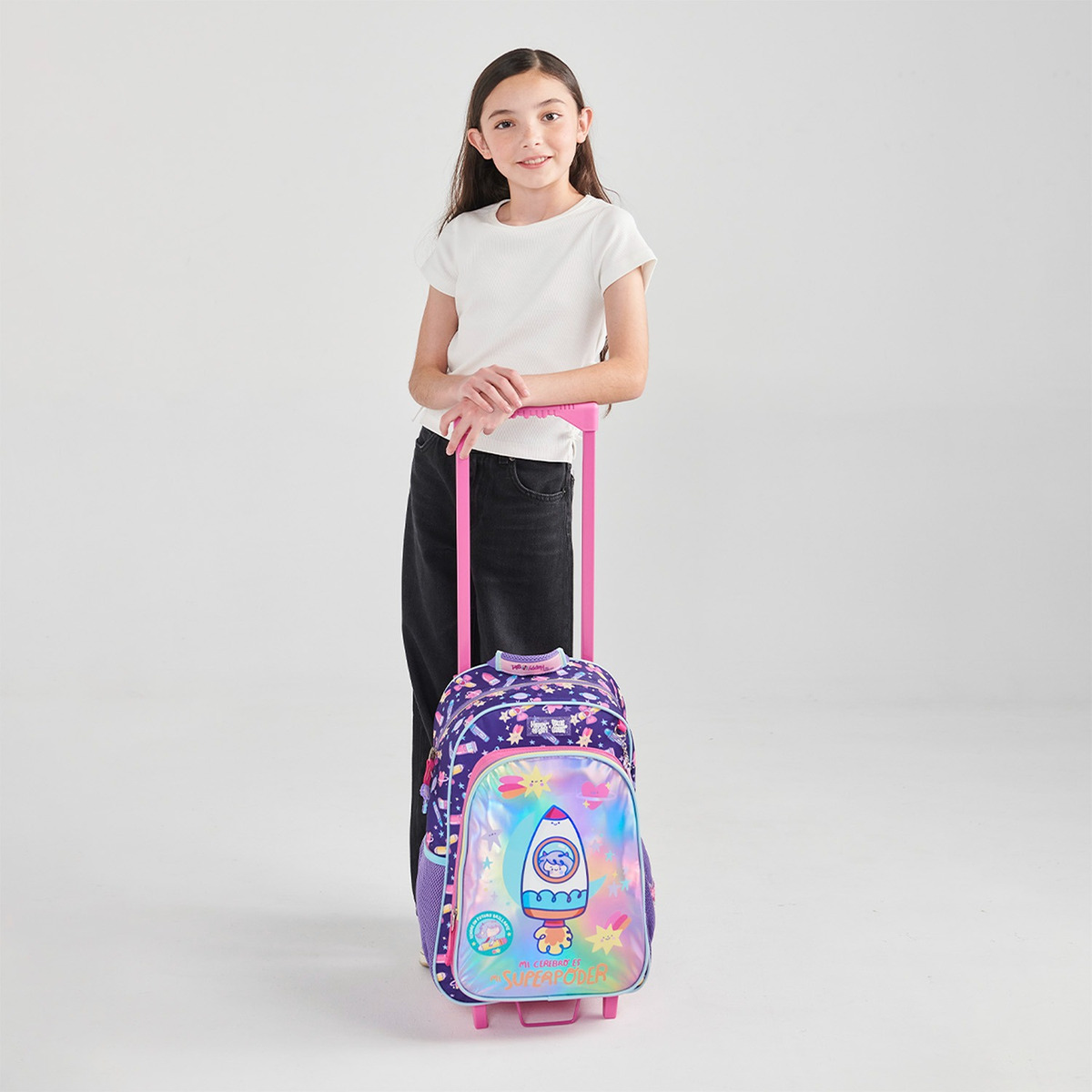 Mochila Escolar A Ruedas Chenson Vania Bachur Pacia Color Rosa Vb70516-p - vista 2