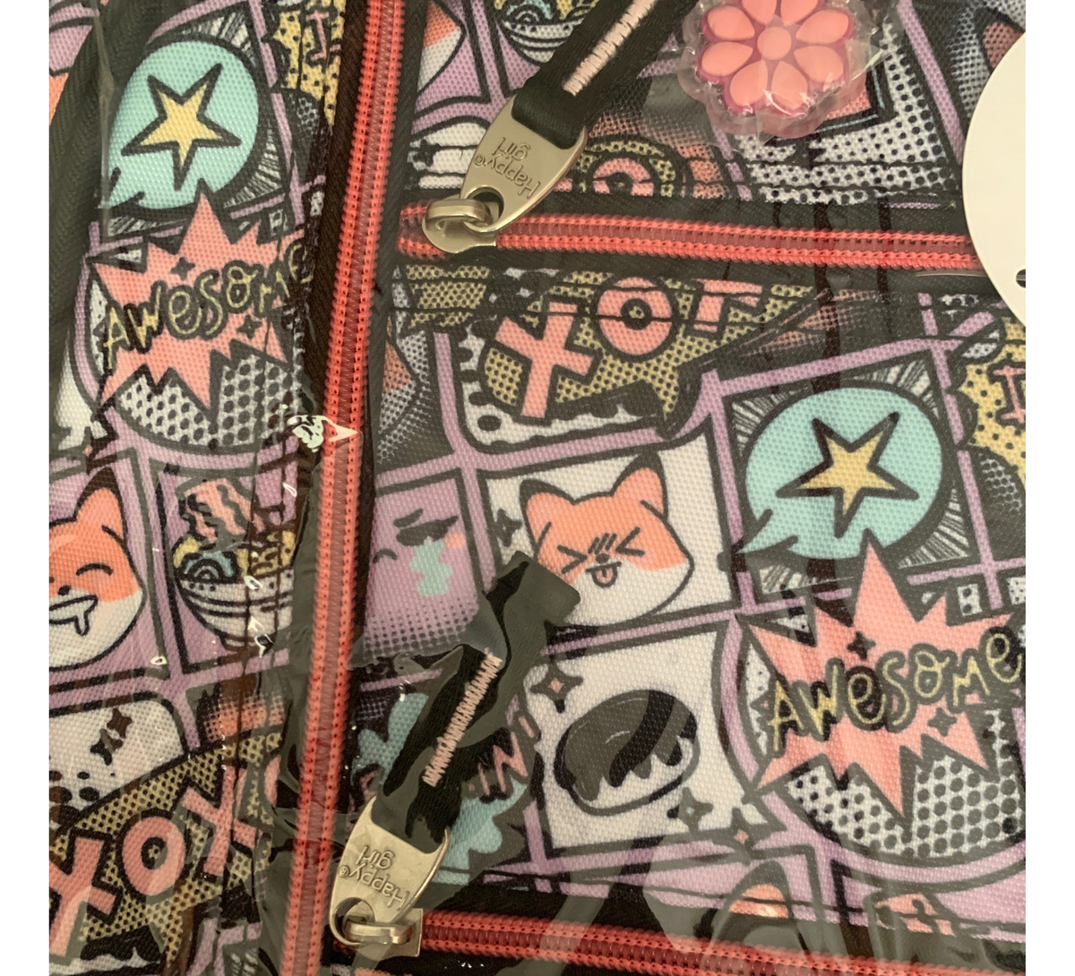 Mochila Escolar Backpack Chenson Happy Girl Portalaptop Rosa Color Negro Diseño De La Tela Lisa 2