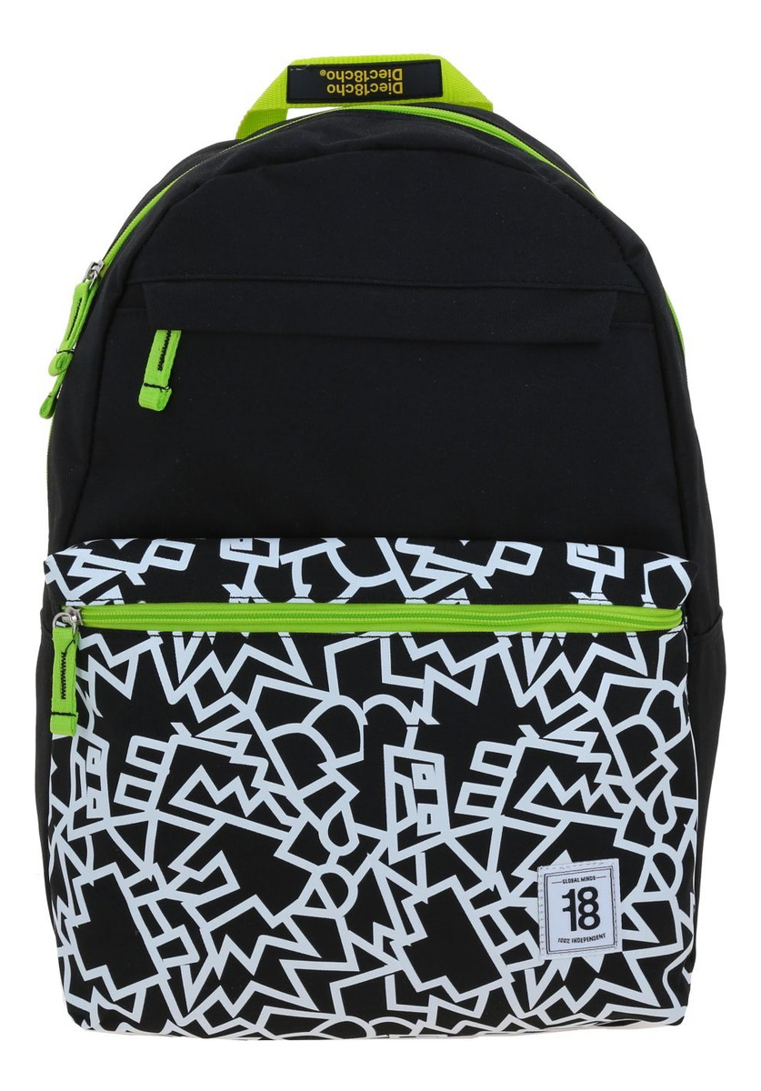 Mochila Escolar Chenson 1818 Crazy Colors 1870300-3 Negro