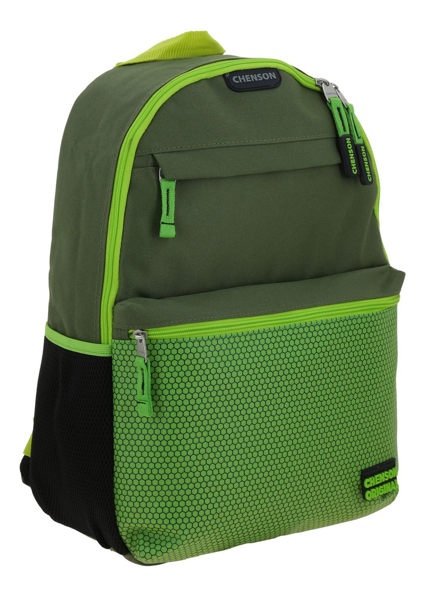 Mochila Escolar Chenson Co70239-a Color Verde Diseño Dragón 20l 2