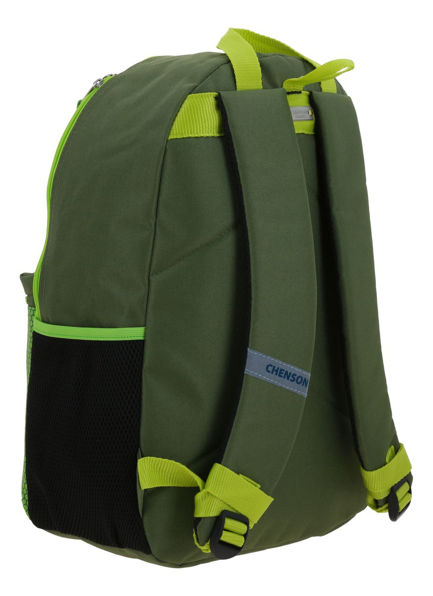 Mochila Escolar Chenson Co70239-a Color Verde Diseño Dragón 20l 3