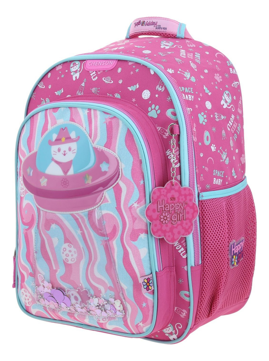 Mochila Escolar Chenson Happy Girl Ajua Hg70157-p Niñas Color Rosa 2