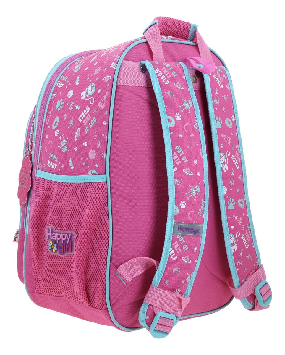 Mochila Escolar Chenson Happy Girl Ajua Hg70157-p Niñas Color Rosa 3