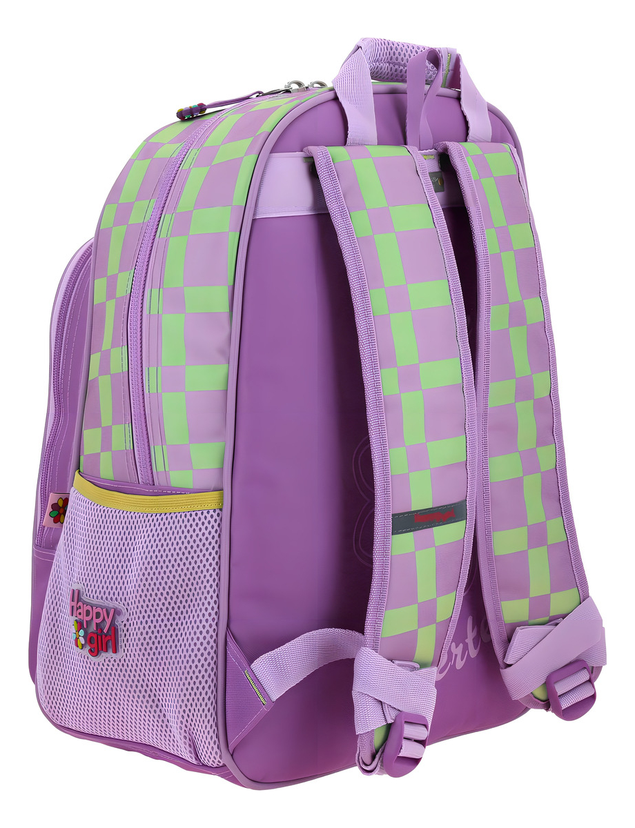 Mochila Escolar Grande Chenson Happy Girl Tare Para Niña Primaria Color Violeta Diseño De La Tela Lisa 3