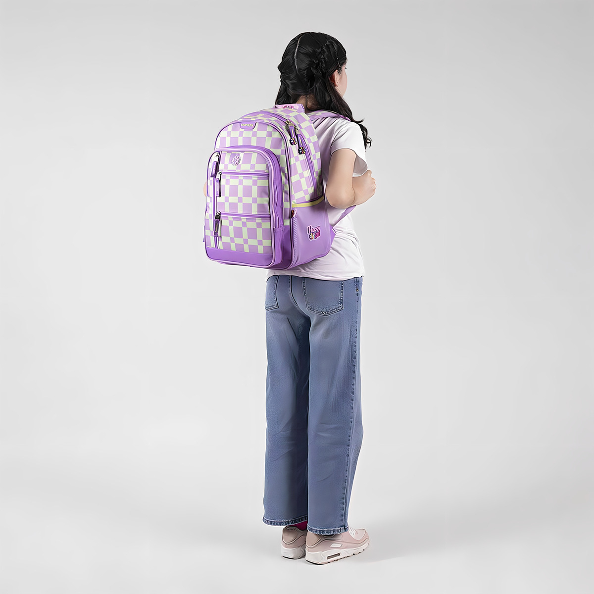 Mochila Escolar Grande Chenson Happy Girl Tare Para Niña Primaria Color Violeta Diseño De La Tela Lisa 5