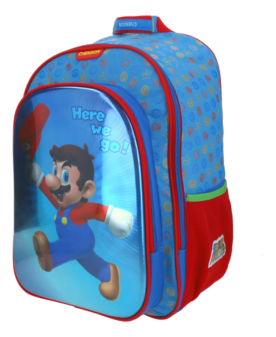 Mochila Escolar Grande Chenson Mario Bros Niño Mb65676-9 Flashy Color Azul 2