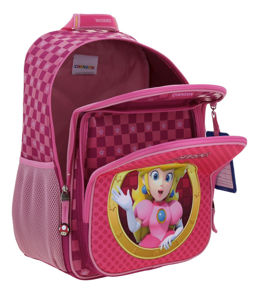 Mochila Escolar Grande Chenson Mario Bros Peach Barb - vista 2
