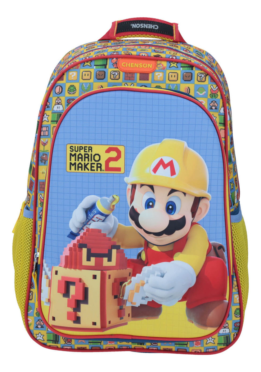 Mochila Escolar Grande Chenson Mario Maker 2 Mb64439-l