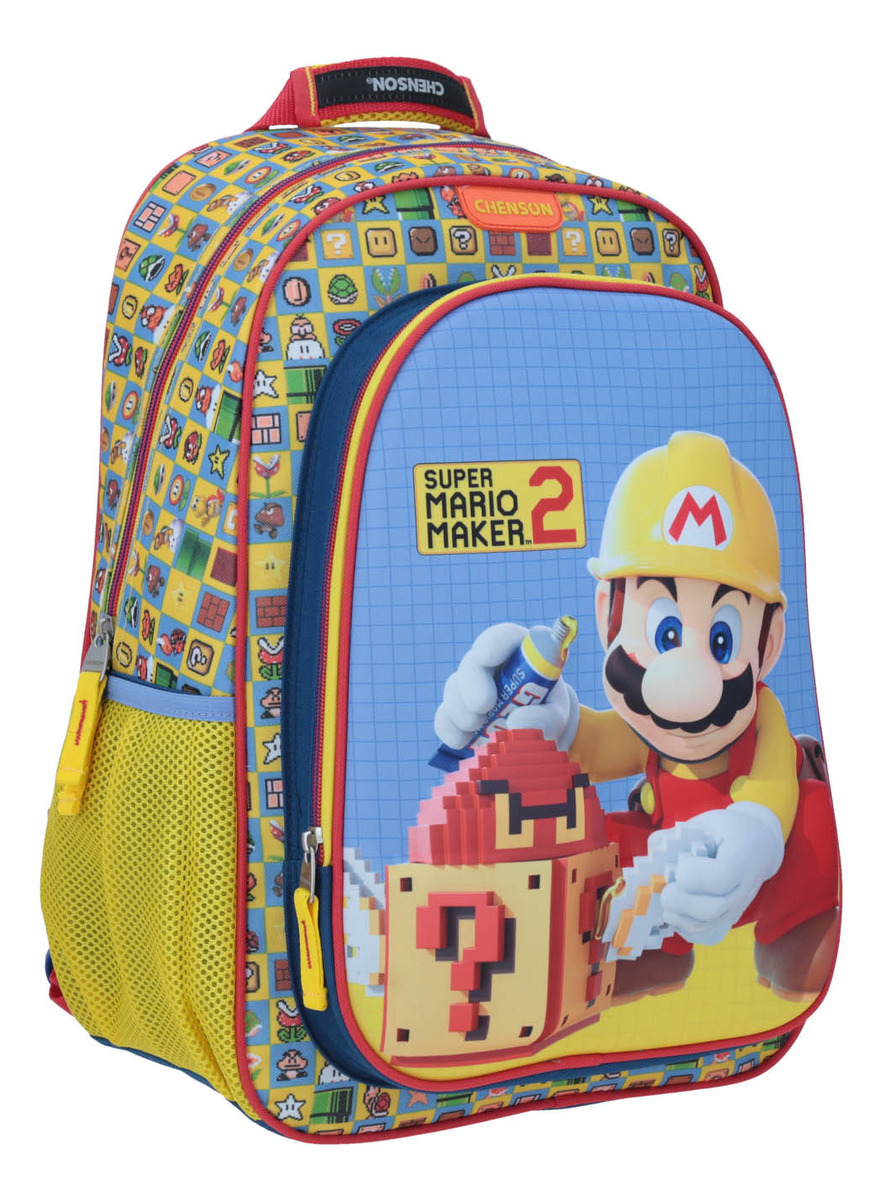 Mochila Escolar Grande Chenson Mario Maker 2 Mb64439-l 3