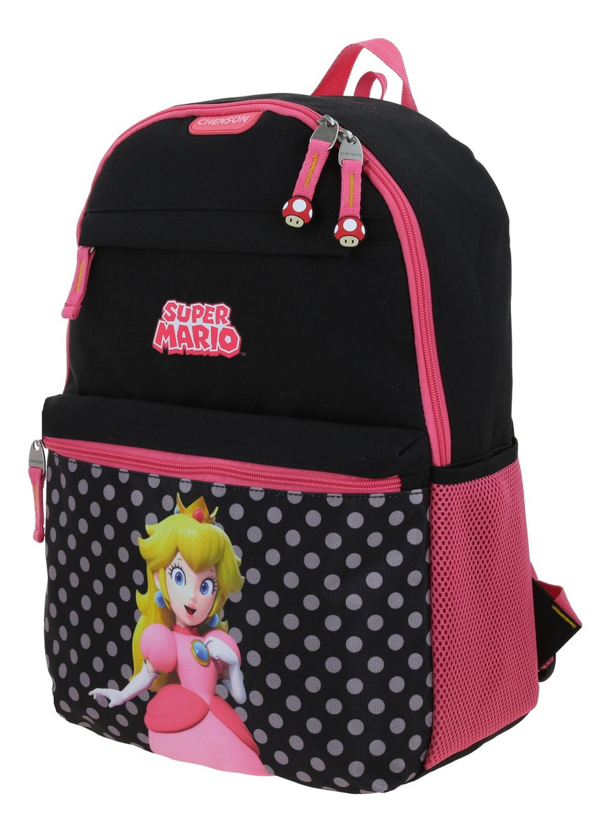 Mochila Escolar Grande Chenson Super Mario Loly Mb70456-3 Color Negro Peach 2