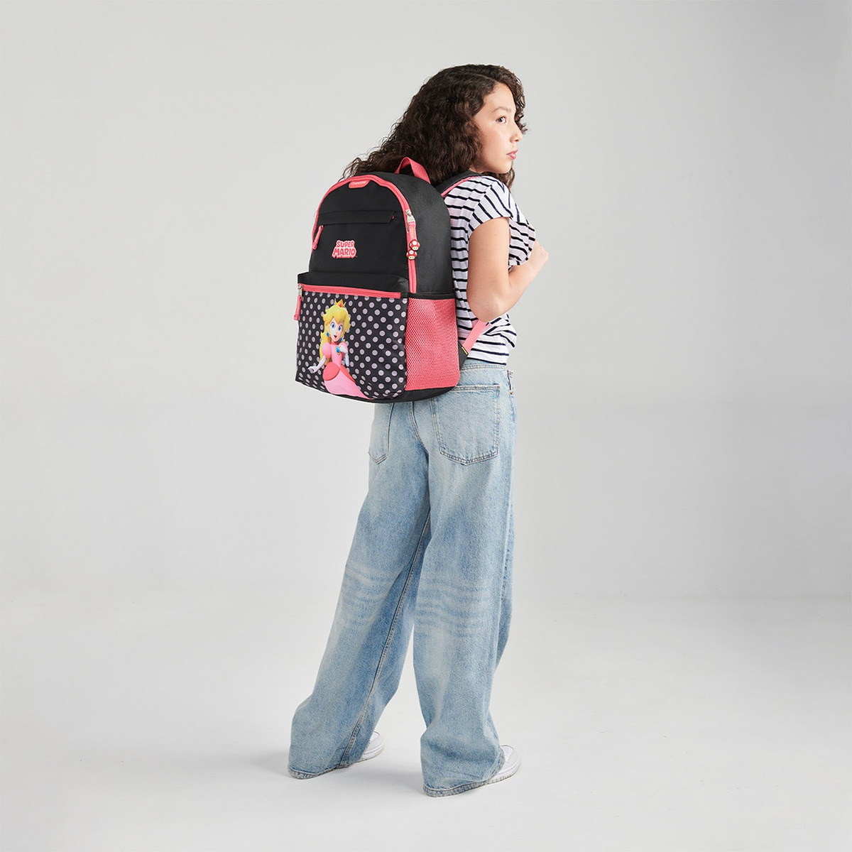 Mochila Escolar Grande Chenson Super Mario Loly Mb70456-3 Color Negro Peach - vista 2