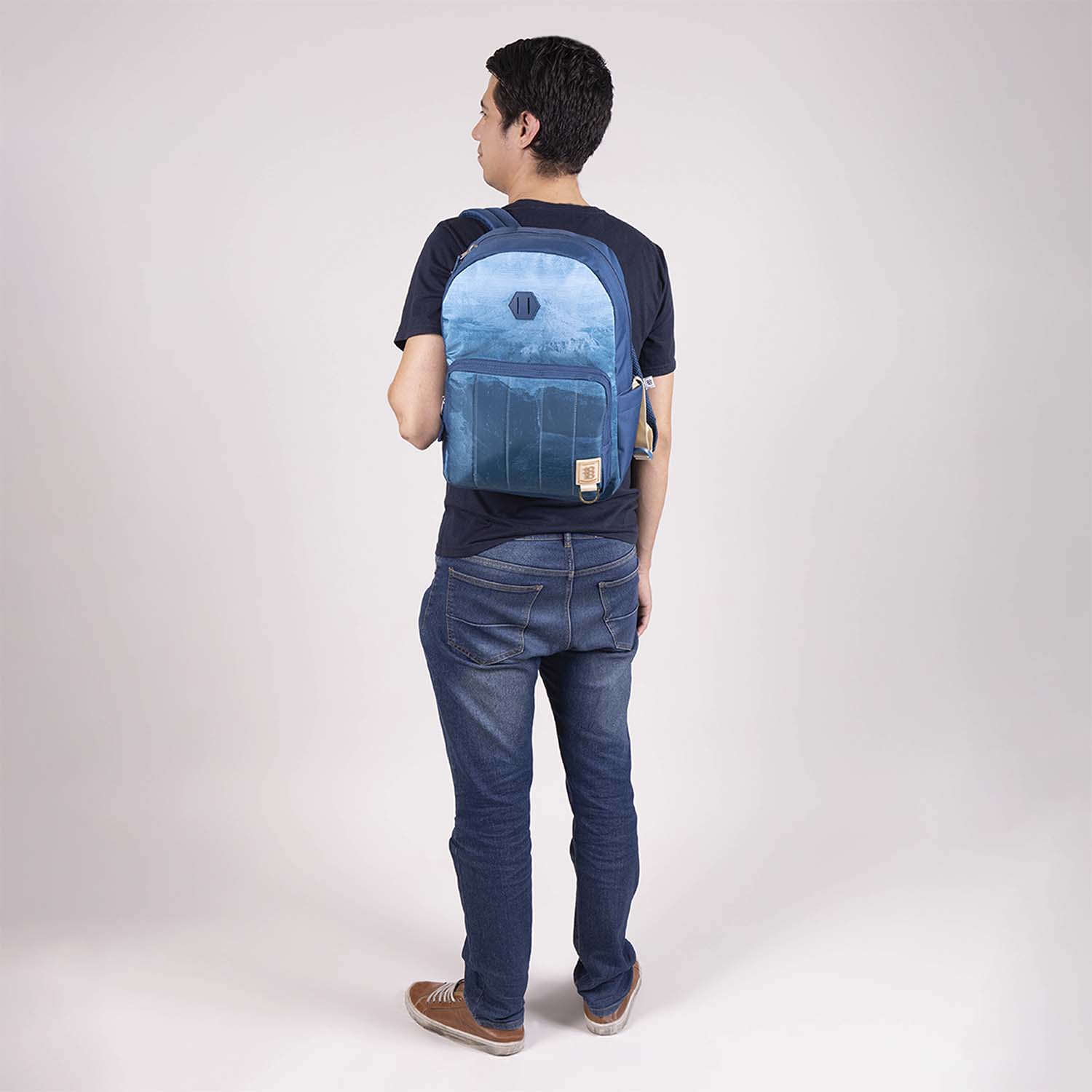 Mochila escolar juvenil 1818 by Chenson azul con organizador y porta laptop - vista 2