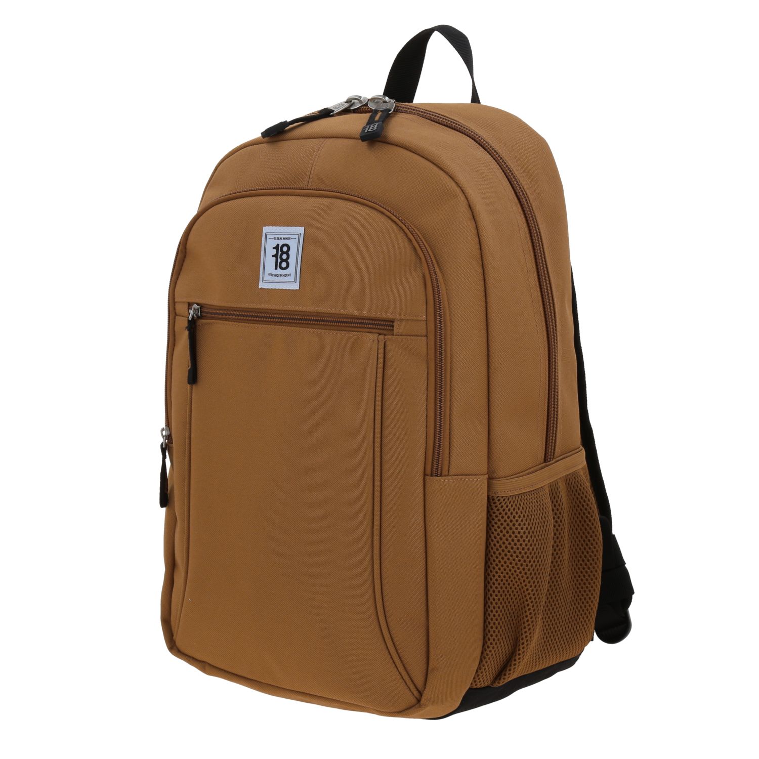 Mochila escolar juvenil 1818 by Chenson Café/Oro Rosa con amplio compartimento 2