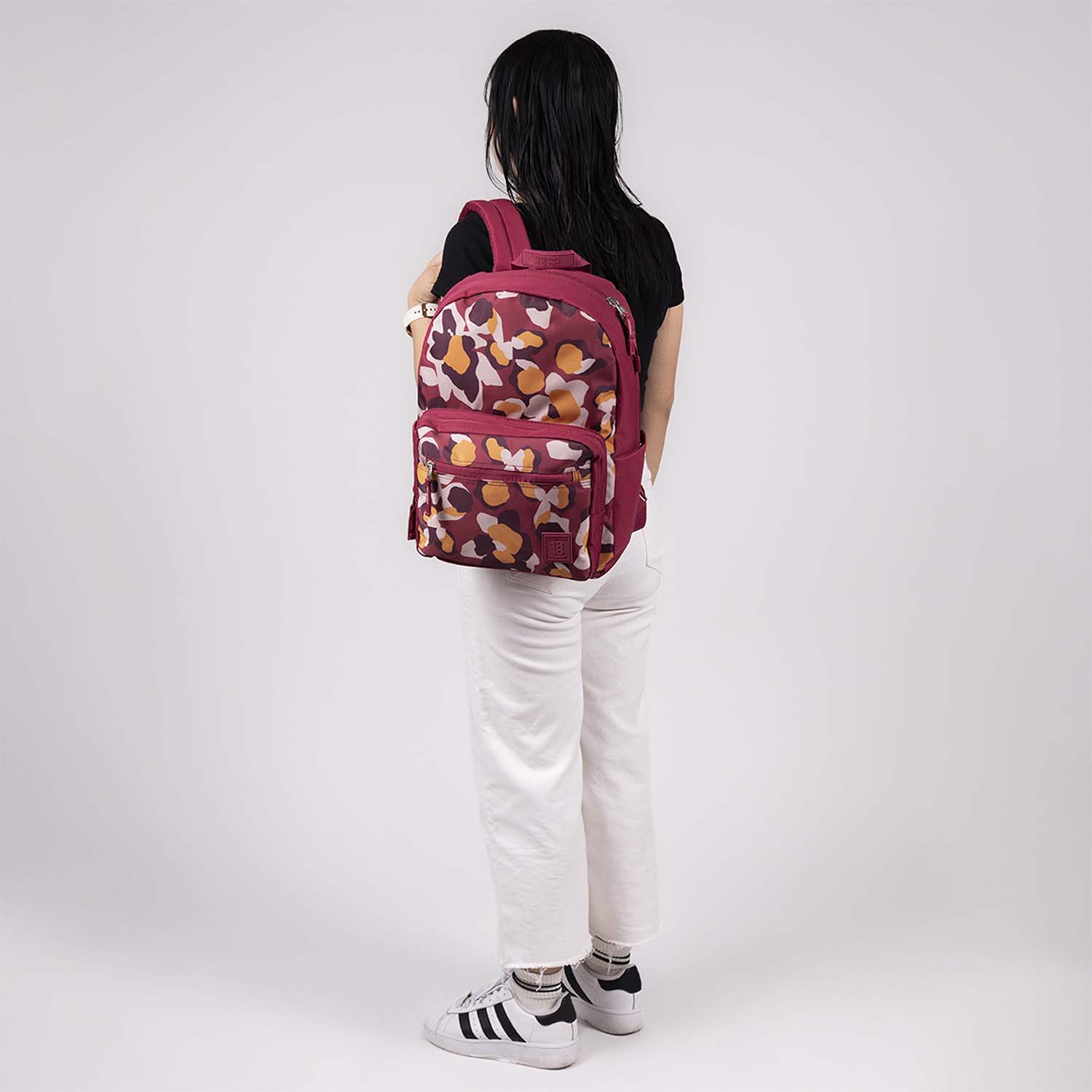Mochila escolar juvenil 1818 by Chenson color magenta con porta laptop - vista 2