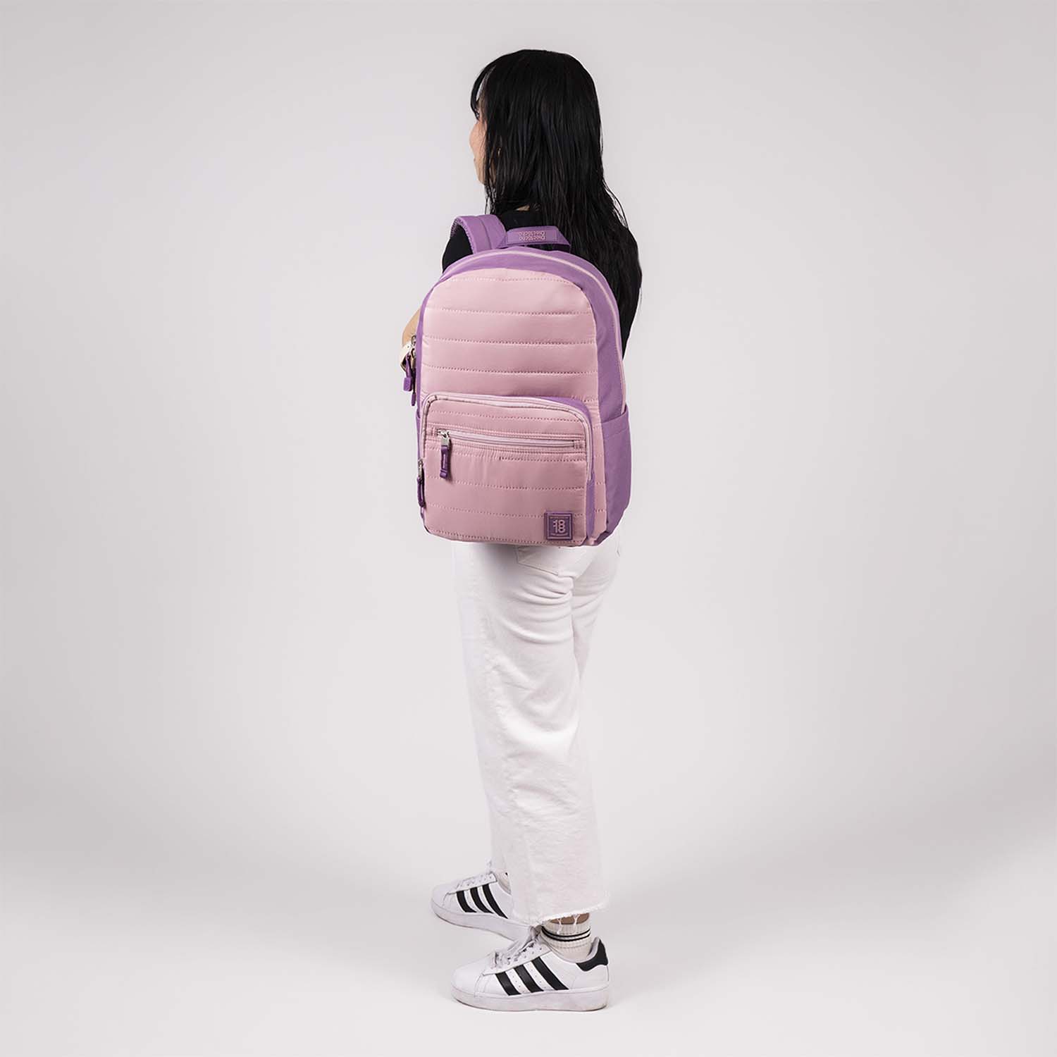 Mochila escolar juvenil 1818 by Chenson rosa con amplio compartimento - vista 2