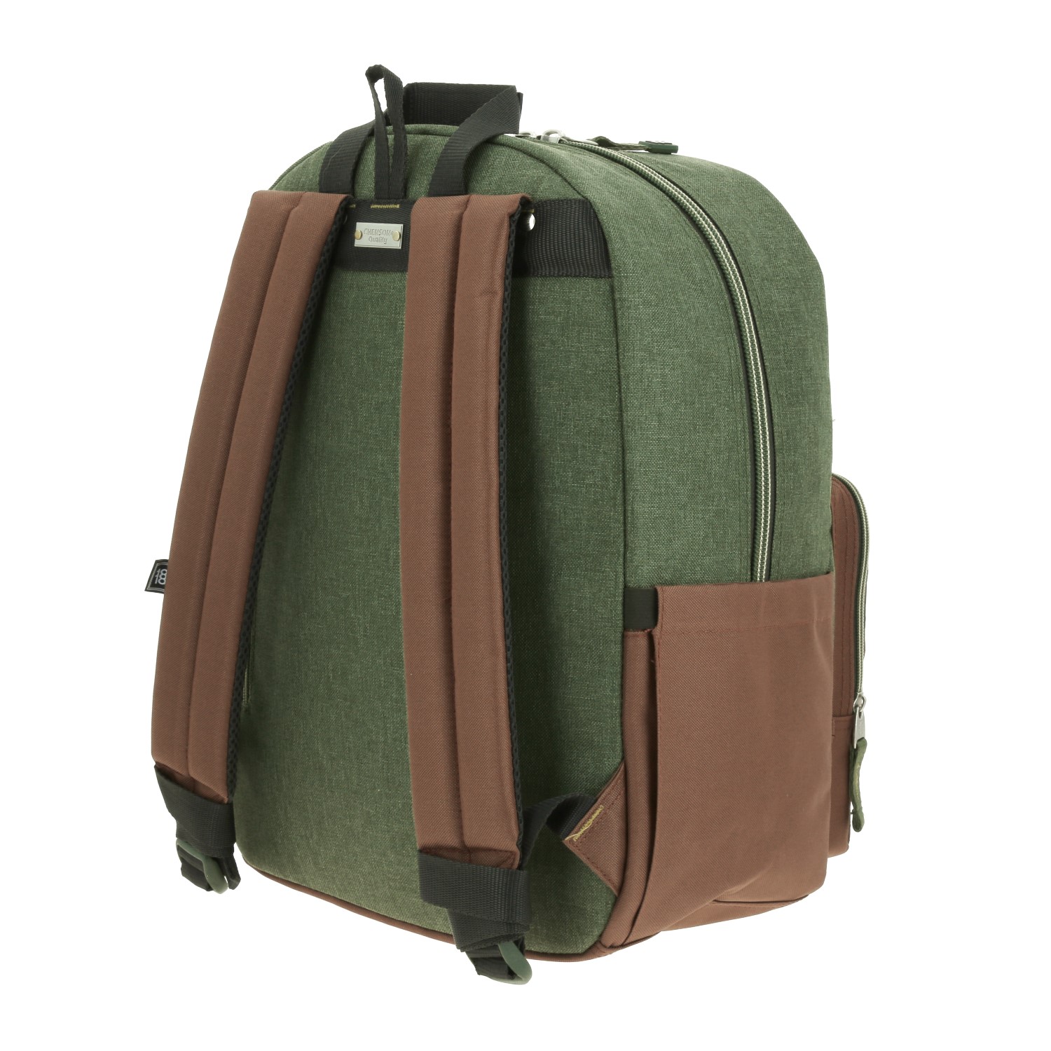 Mochila Escolar Juvenil 1818 by Chenson Verde Seco con Amplio Espacio 5