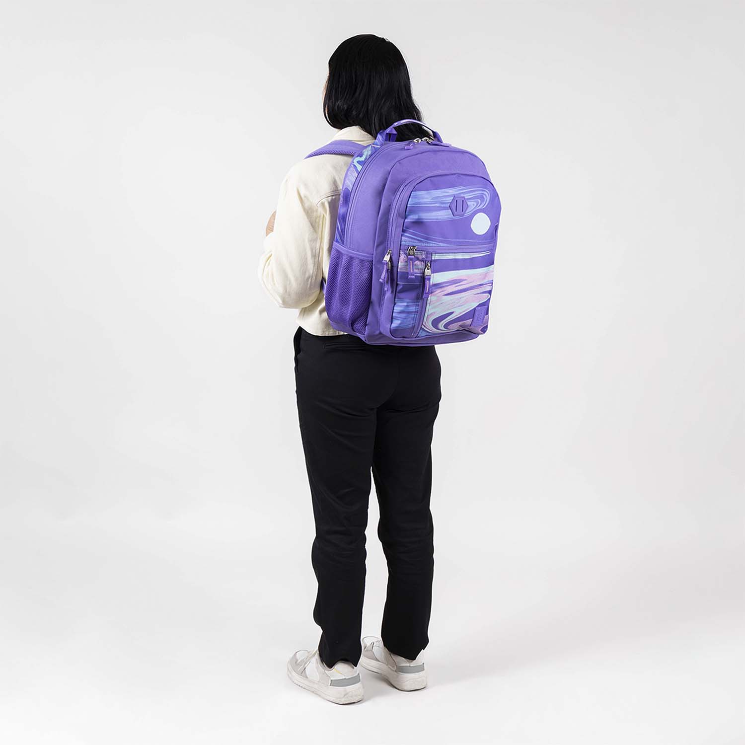 Mochila escolar juvenil violeta 1818 by Chenson con organizador y bolsillo trasero - vista 2