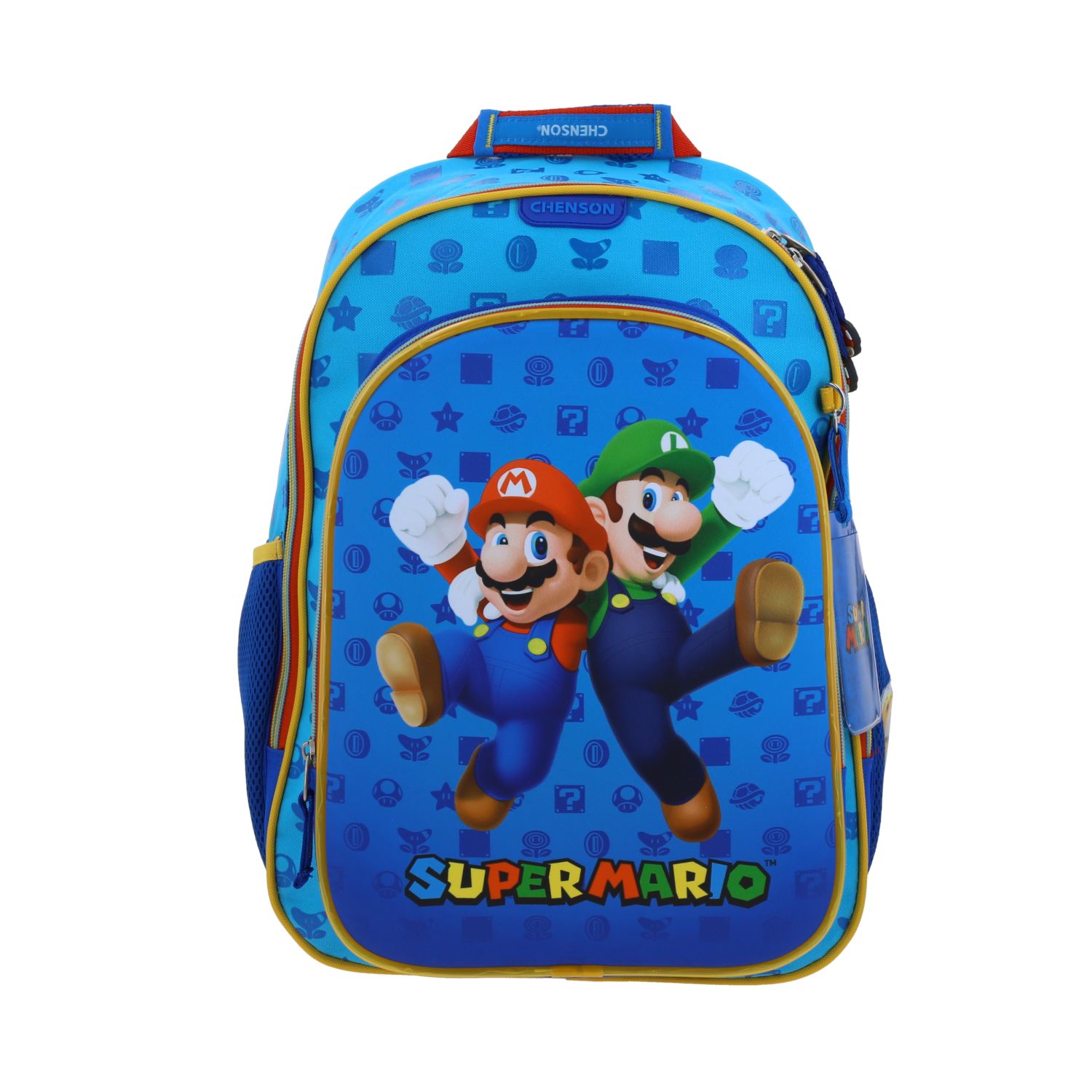 Mochila Escolar Mario Bros by Chenson Azul con Amplio Compartimento