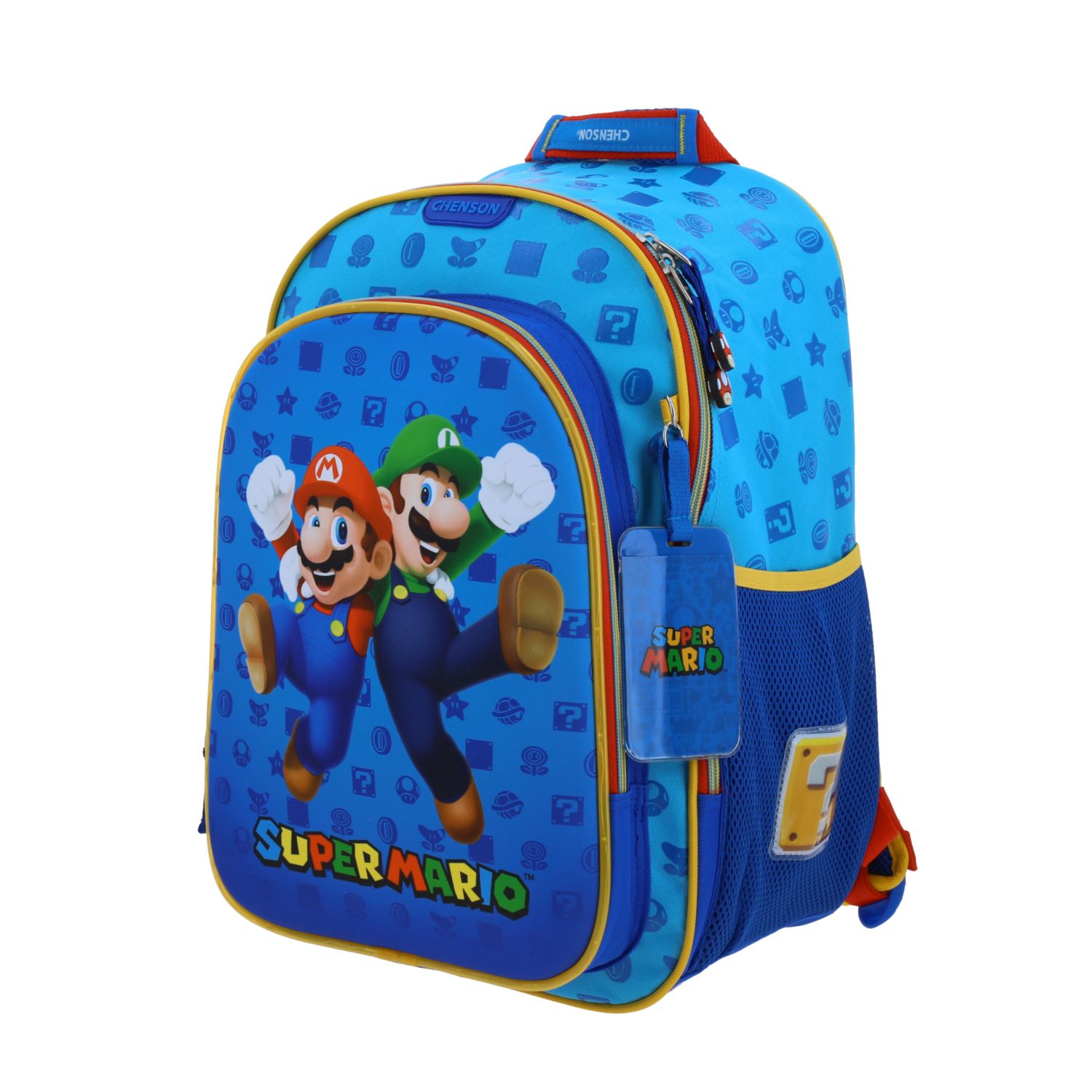 Mochila Escolar Mario Bros by Chenson Azul con Amplio Compartimento 2