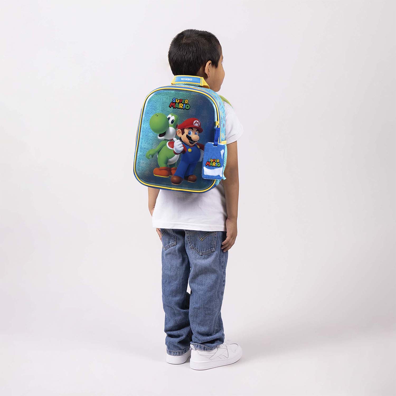Mochila escolar Mario Bros by Chenson, azul, ideal para niños con amplio compartimento - vista 2