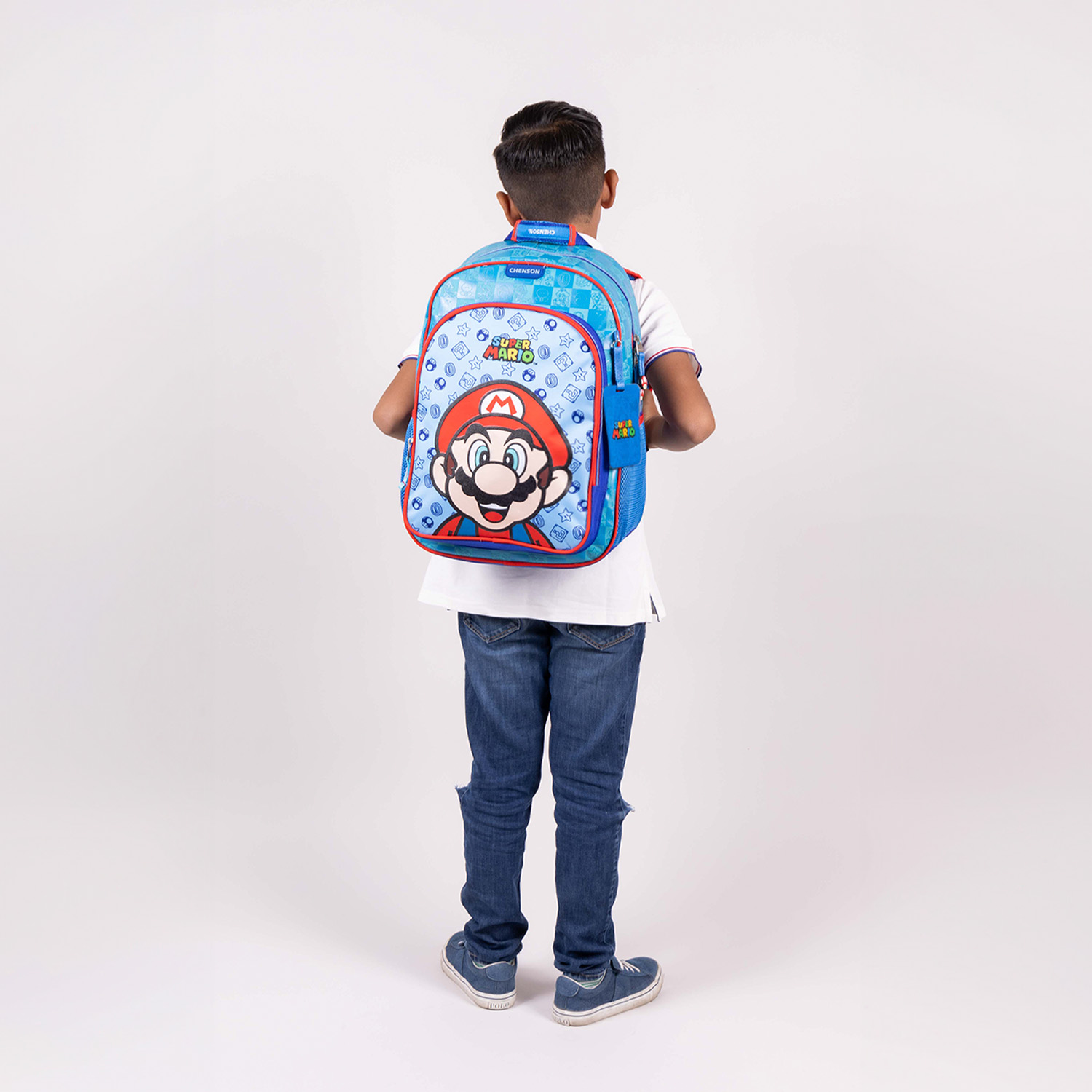 Mochila escolar Mario Bros by Chenson azul para niño con amplio compartimento - vista 2