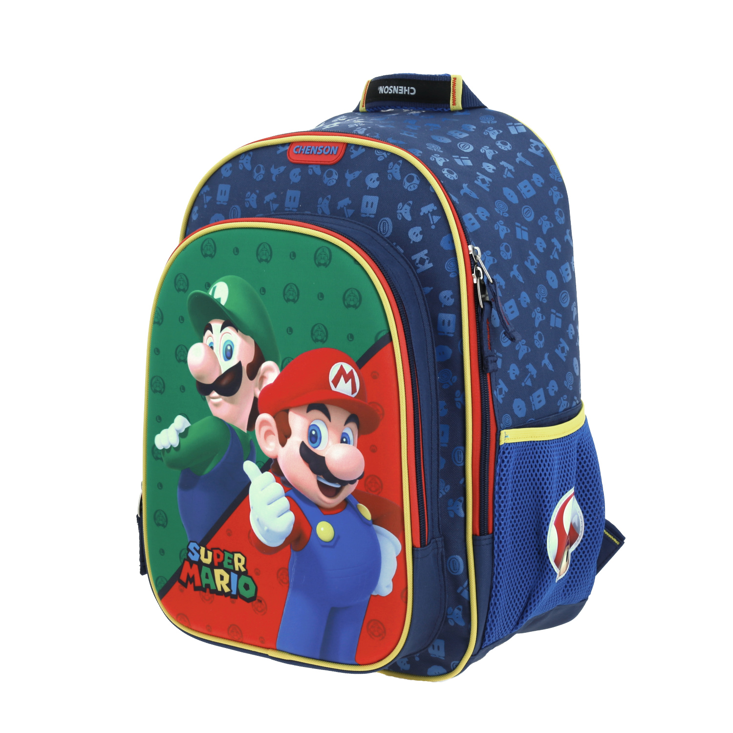 Mochila escolar Mario Bros by Chenson azul para niño con amplio espacio 2