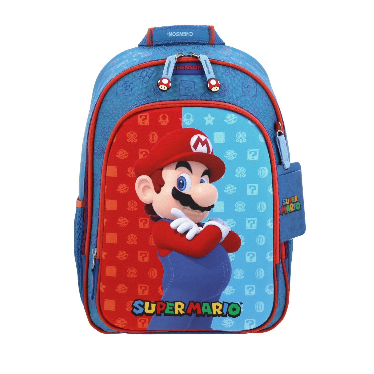 Mochila escolar Mario Bros by Chenson azul para niño, ¡diversión y funcionalidad!