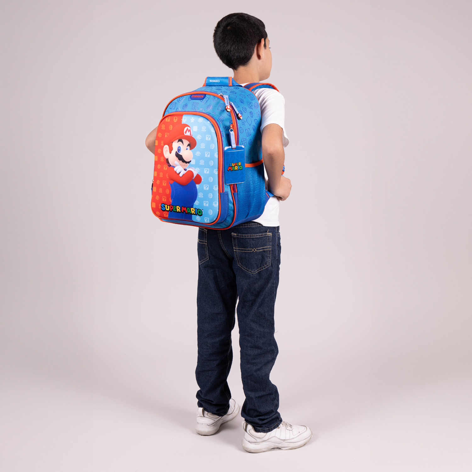 Mochila escolar Mario Bros by Chenson azul para niño, ¡diversión y funcionalidad! - vista 2