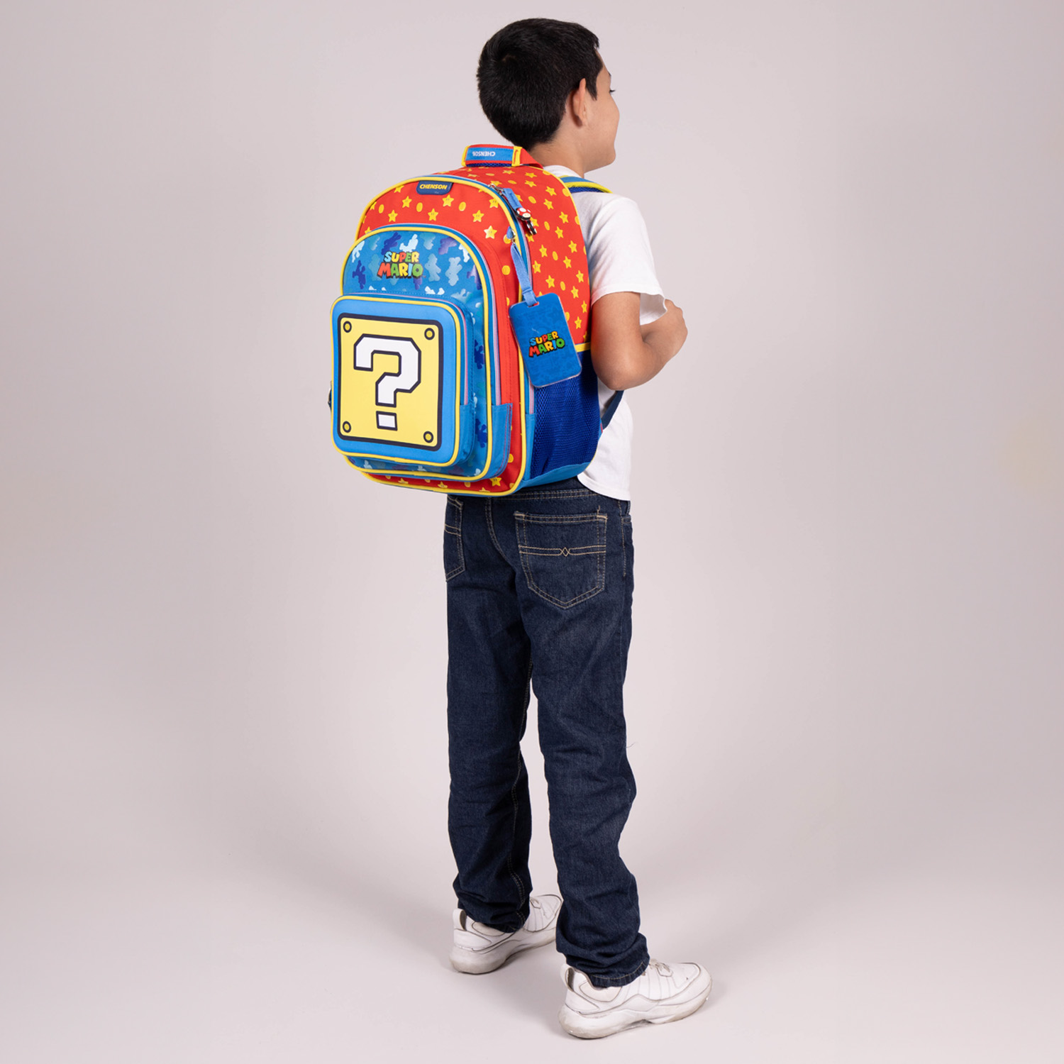 Mochila escolar Mario Bros by Chenson azul para niños – amplia y funcional - vista 2
