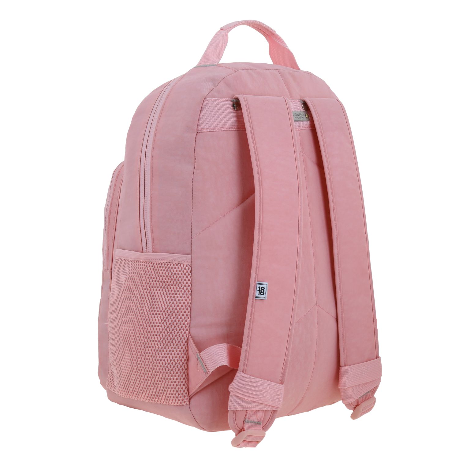 Mochila escolar para mujer 1818 by Chenson rosa con doble bolsillo frontal 3