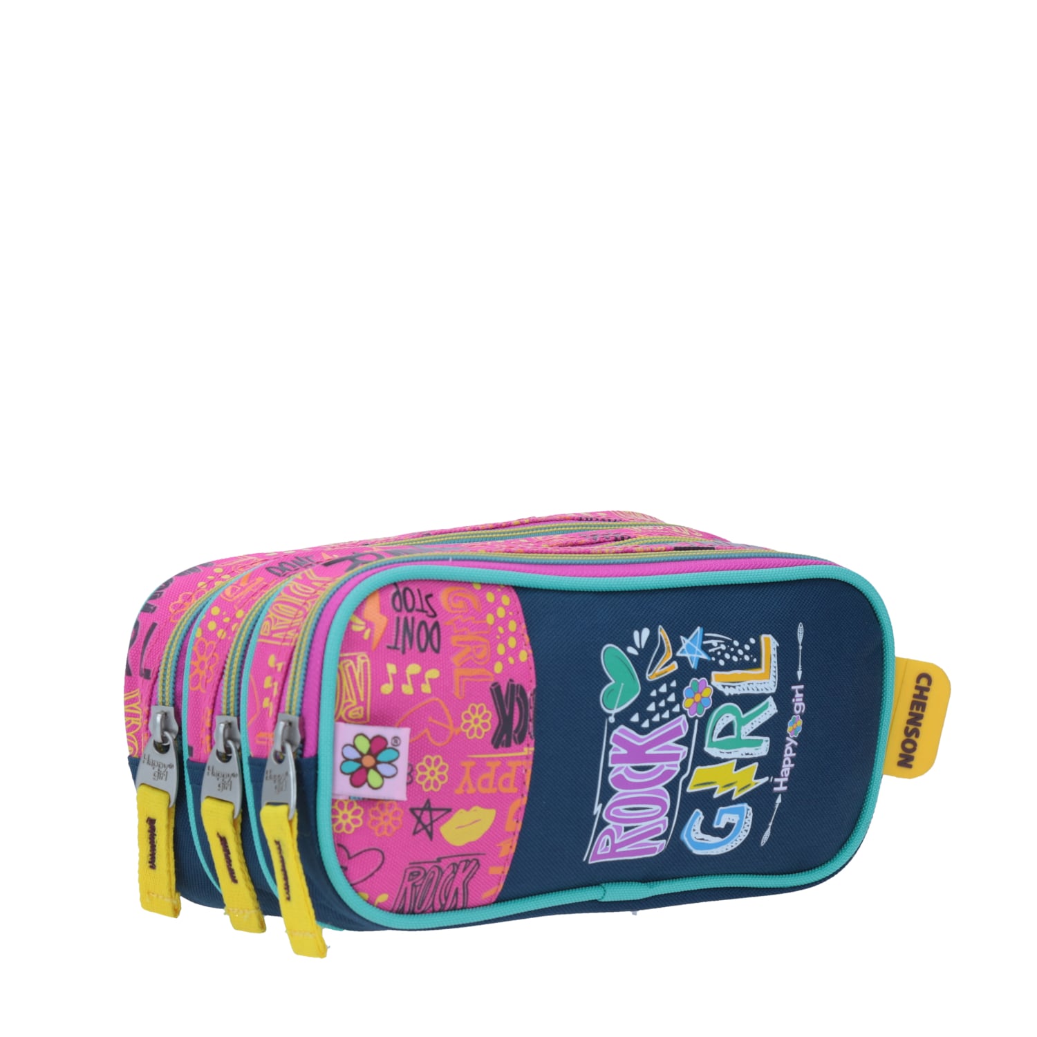 Mochila escolar para niña Happy Girl by Chenson azul con triple compartimento - vista 2