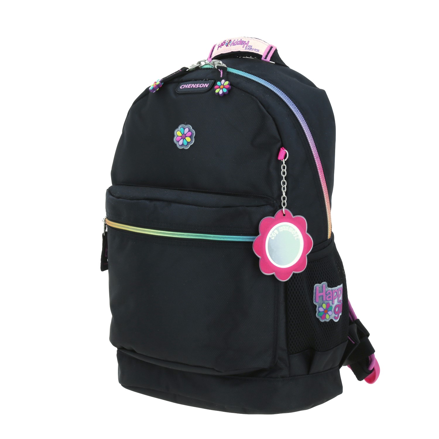Mochila escolar para niña Happy Girl by Chenson color negro con porta tablet 2