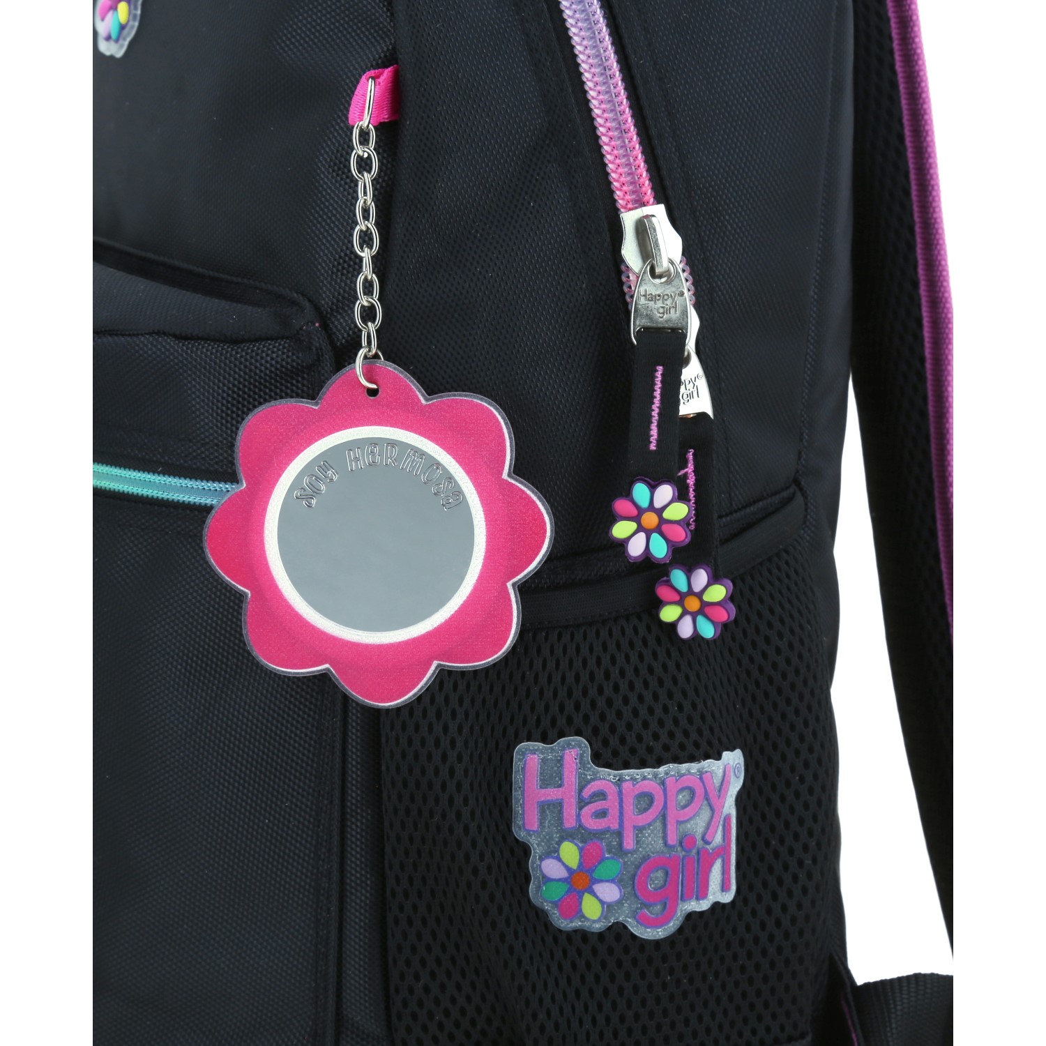 Mochila escolar para niña Happy Girl by Chenson color negro con porta tablet - vista 2