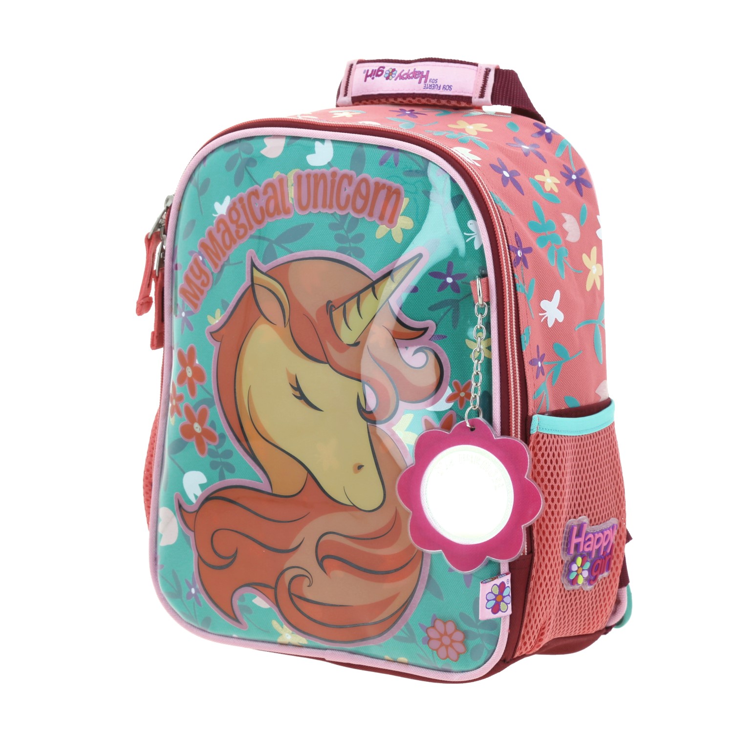 Mochila escolar para niña Happy Girl by Chenson color rosa con amplio compartimento 2