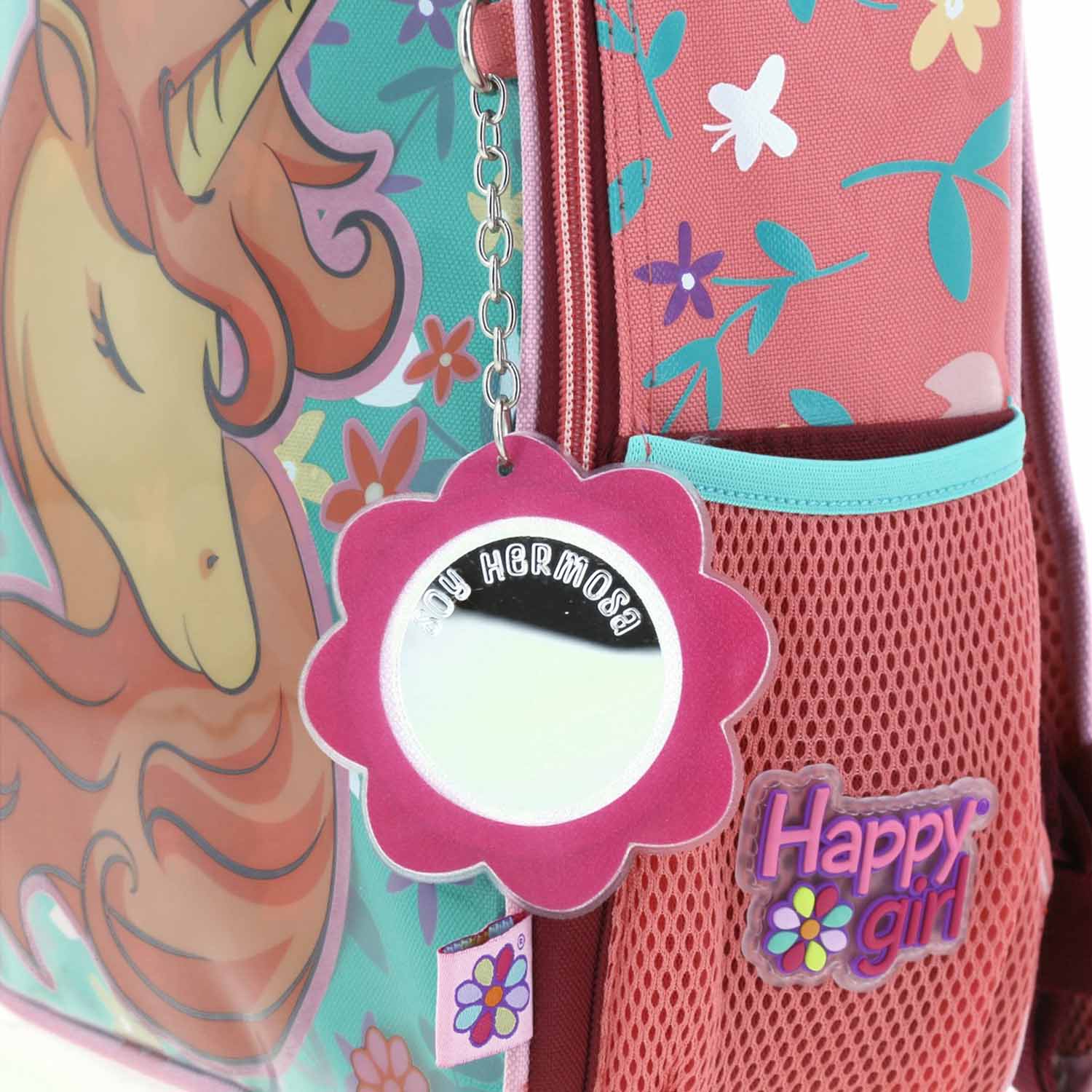 Mochila escolar para niña Happy Girl by Chenson color rosa con amplio compartimento - vista 2