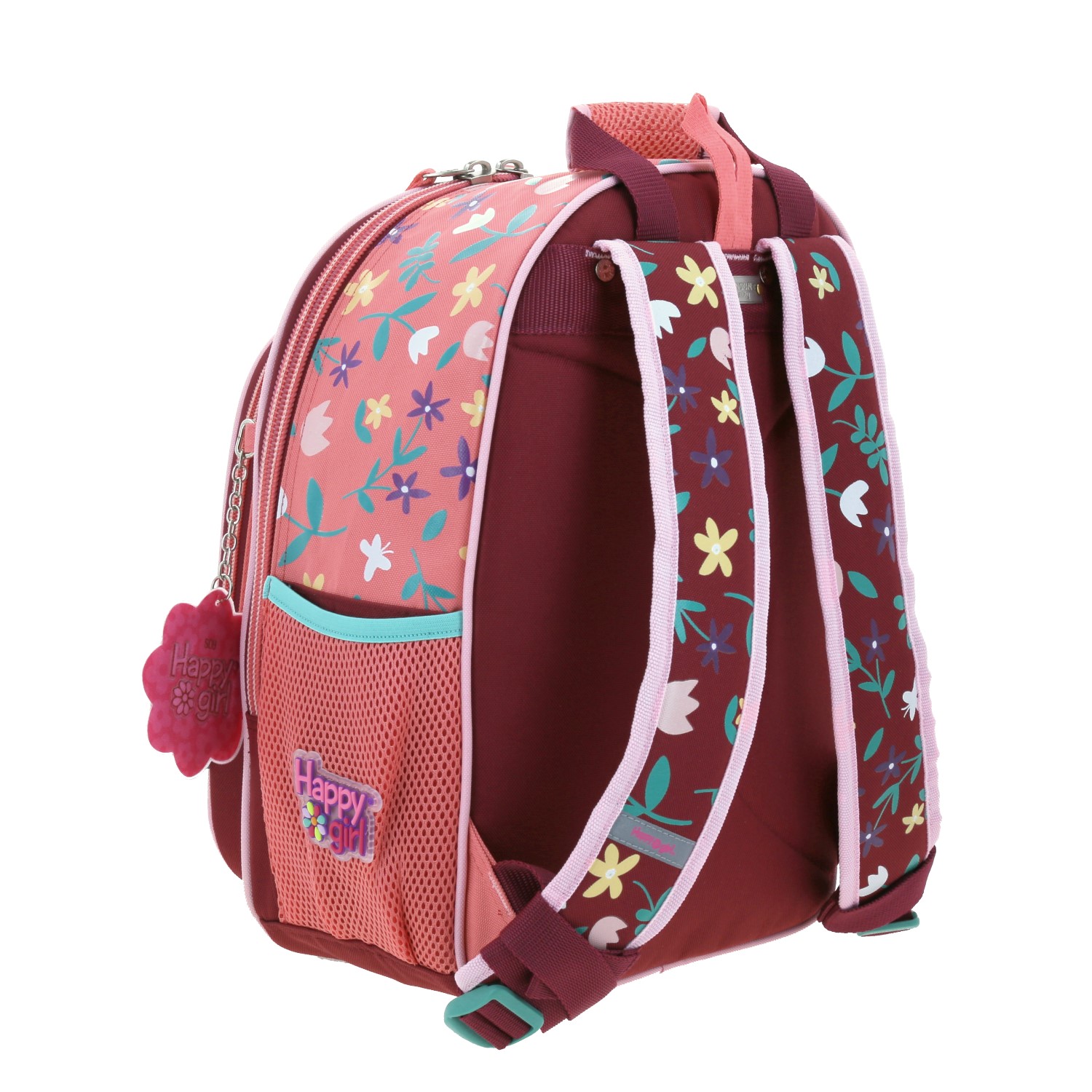 Mochila escolar para niña Happy Girl by Chenson color rosa con diseño funcional 3