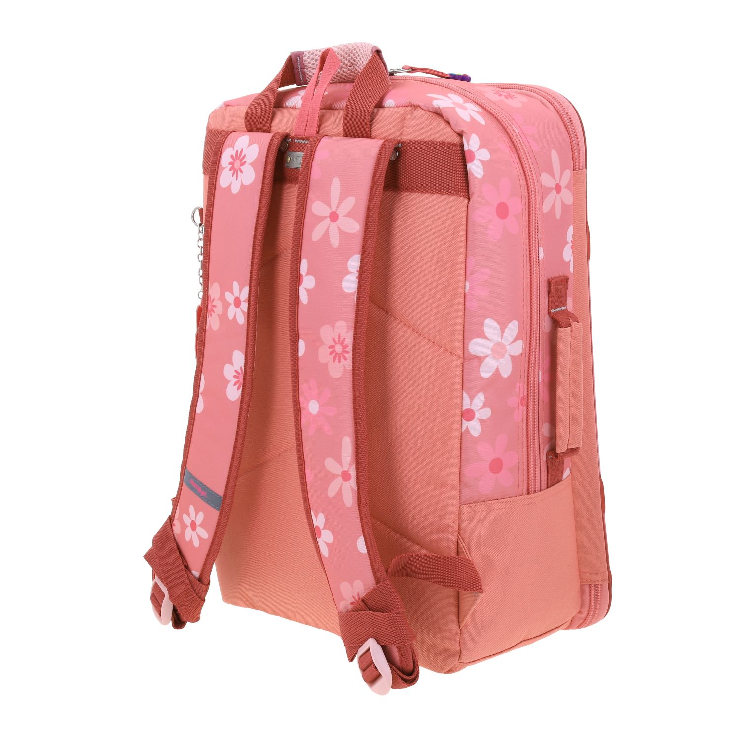 Mochila escolar para niña Happy Girl by Chenson color rosa con organizador 5