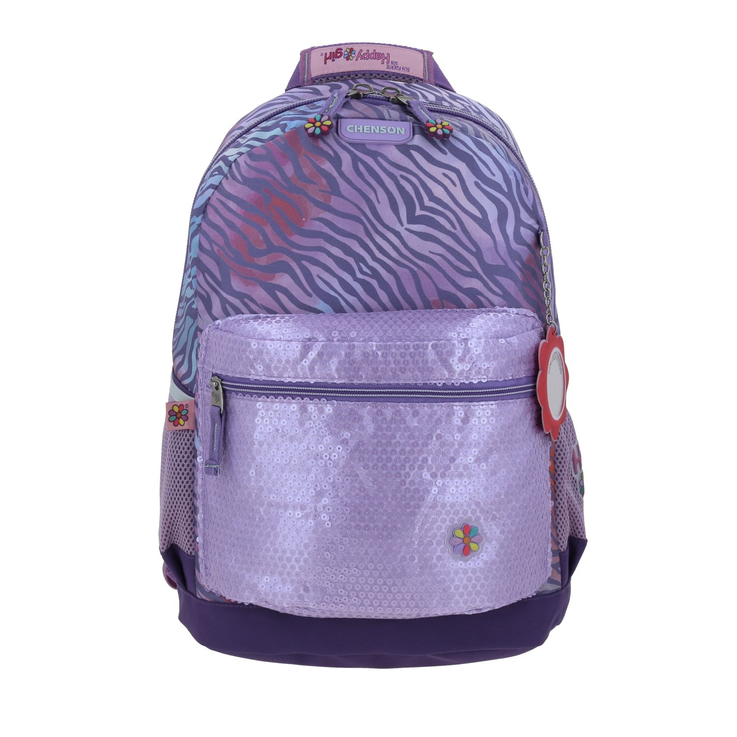Mochila escolar para niña Happy Girl by Chenson color uva – Ideal para el regreso a clases