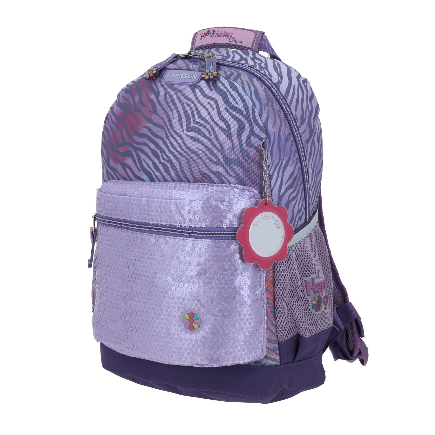 Mochila escolar para niña Happy Girl by Chenson color uva – Ideal para el regreso a clases 2